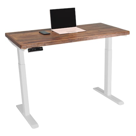 We'Re It Lift It Electric Sit Stand Desk, 46.25 H, 24 W X Laminate wood, metal, White VL22WH4824-RW